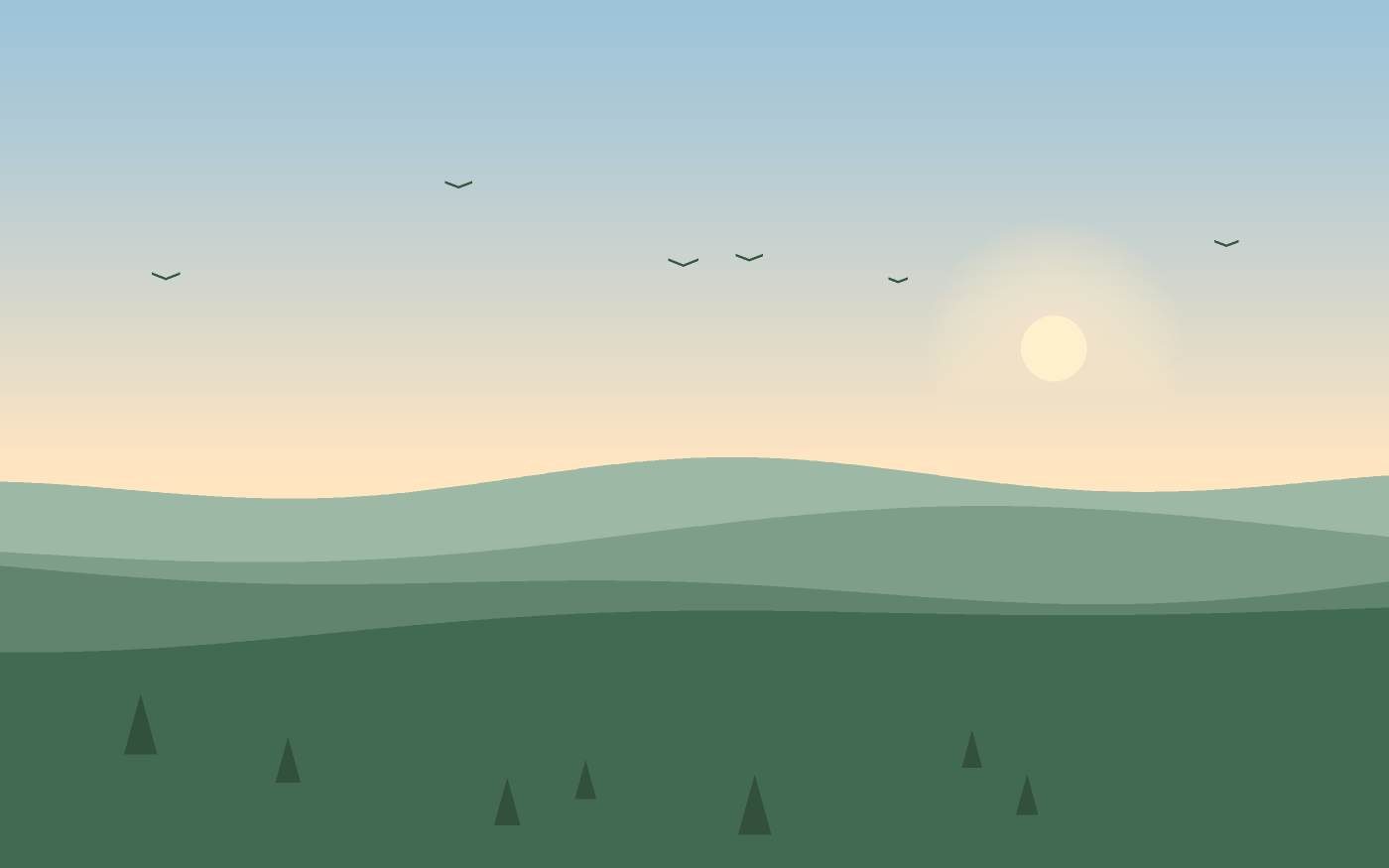 Ilustração de uma paisagem