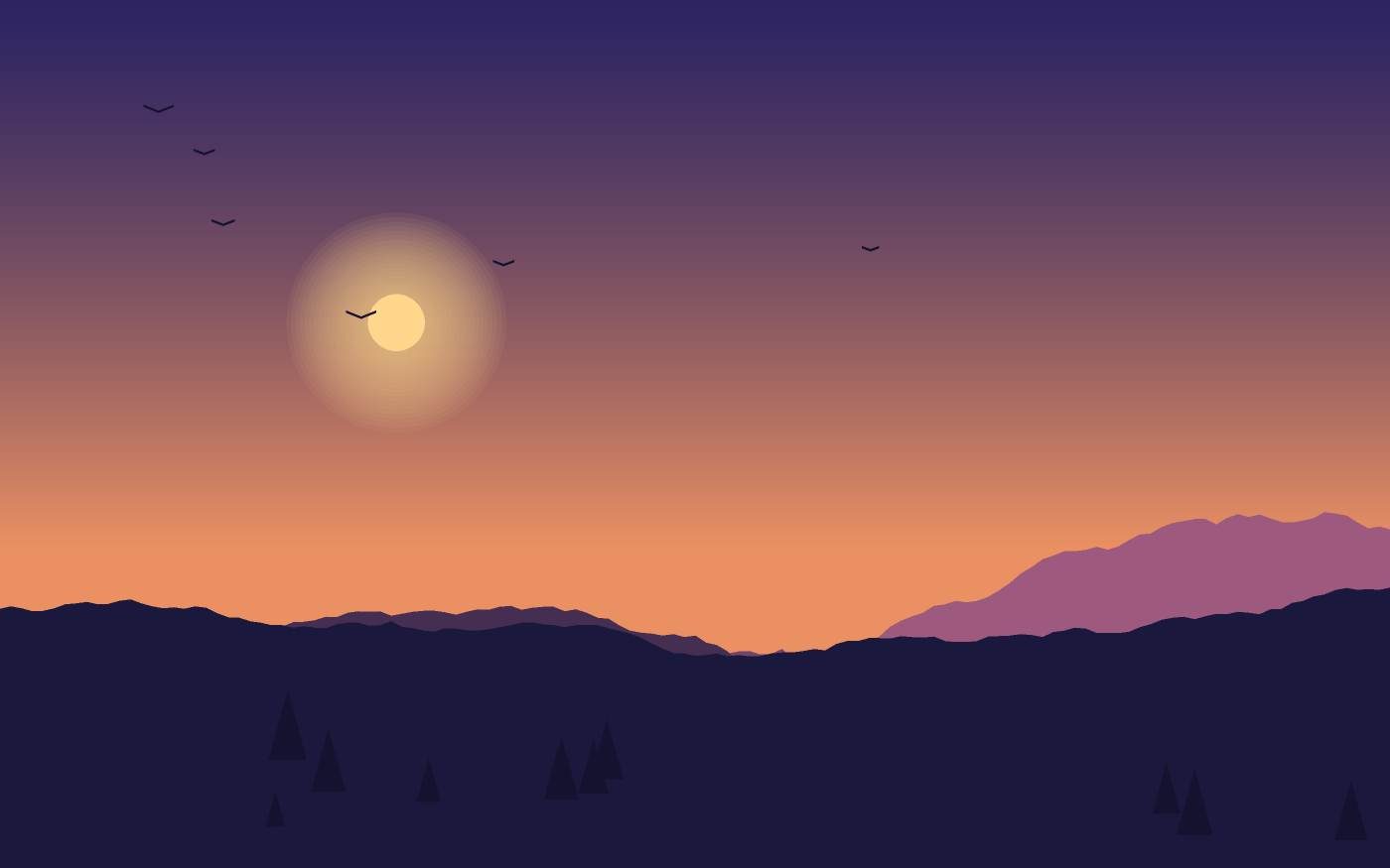 Ilustração de uma paisagem